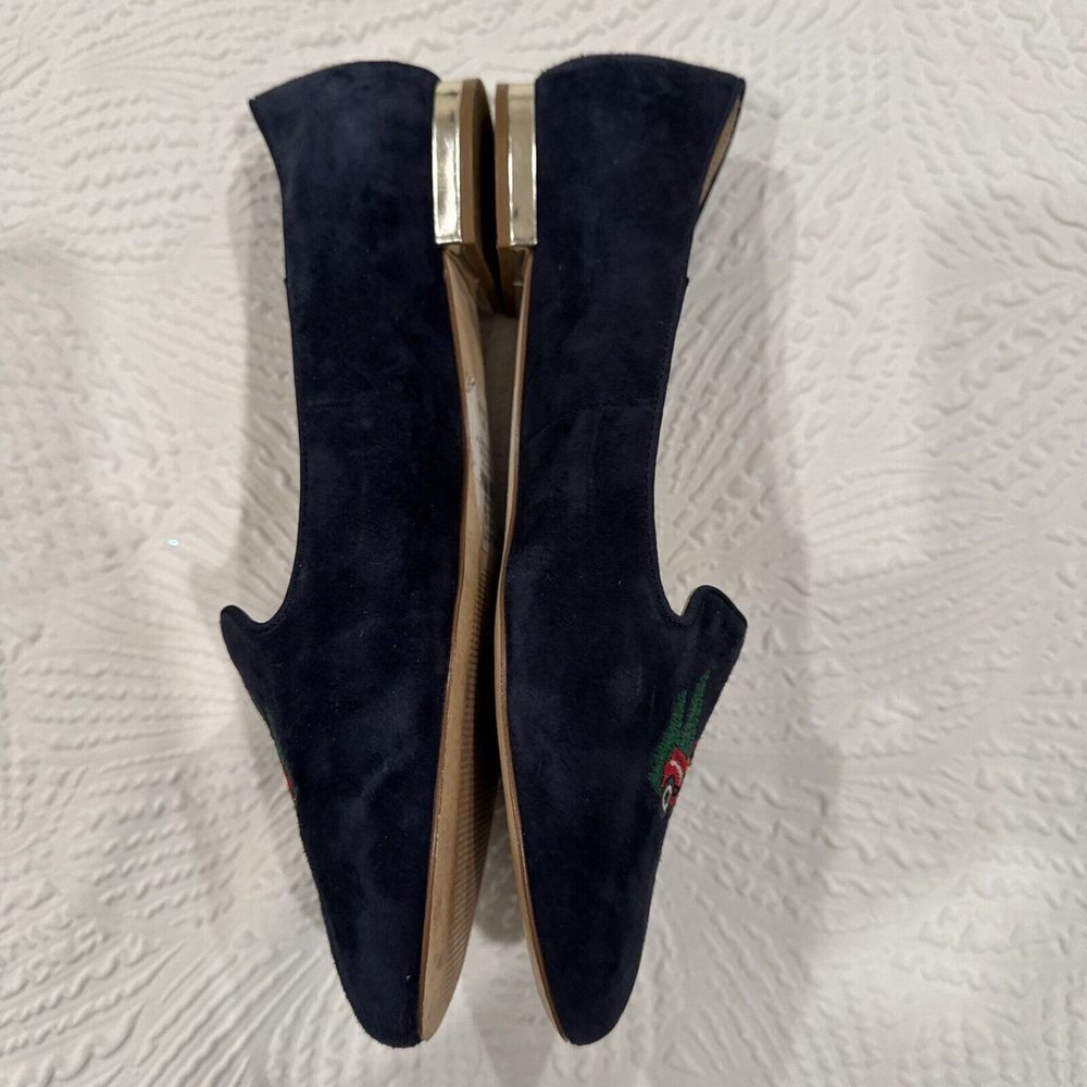 Talbots EUC Ryan Blue Suede RED TRUCK Christmas Holiday Flats Shoes Women's 8 M - Picture 13 of 16